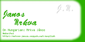 janos mrkva business card