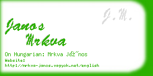 janos mrkva business card